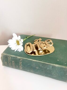 Vintage Brass At Once paperclip - desk decor